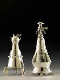 hand fabricated salt and pepper shakers